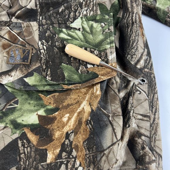 Walls Real tree Hardwoods Heavy Canvas Fleece Lined Hunting Coat Sz L Tall  Rips - Picture 12 of 16